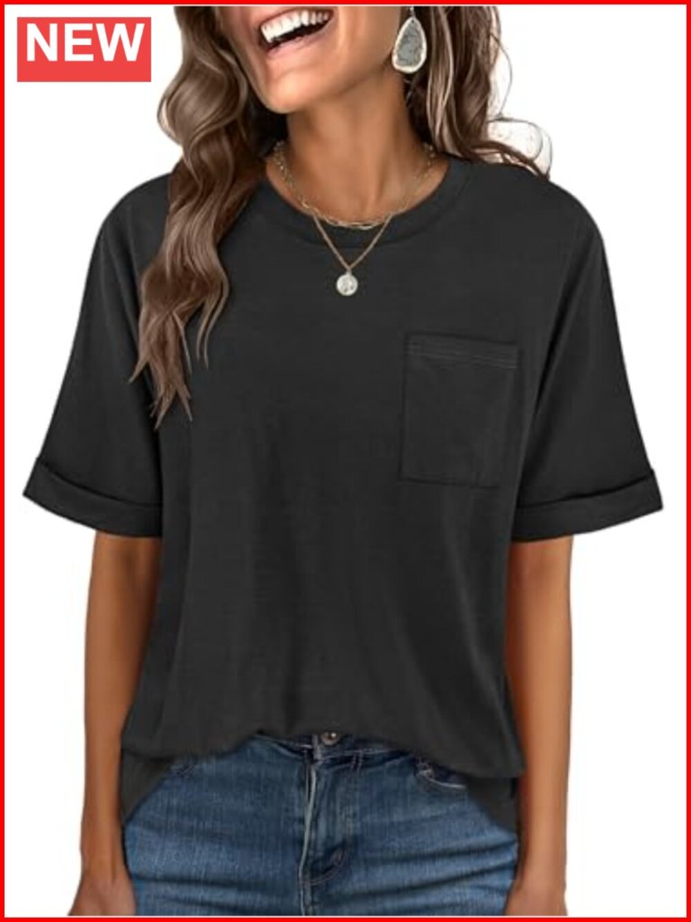 Oversized Short Sleeve Crew Neck T Shirt Soft Summer Tee
